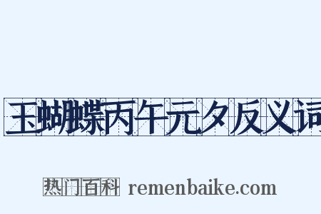 玉蝴蝶丙午元夕反义词是什么意思的图片